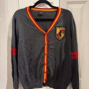 Gryffindor Harry Potter Charcoal Cardigan with Red and Gold Trim